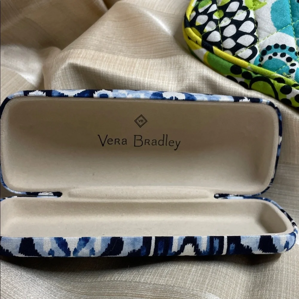 Vera Bradley Green Electronic Storage Case and Eye Glass Storage Case in Blue